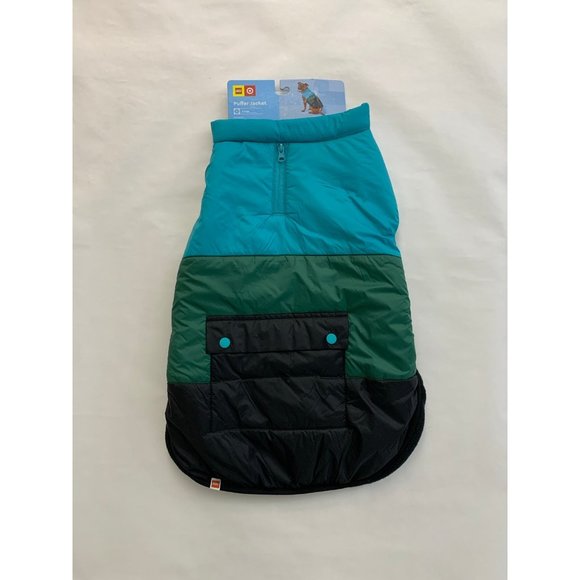 LEGO x Target Dog Coat - LARGE - Blue/Green/Black puffer jacket - Picture 2 of 2